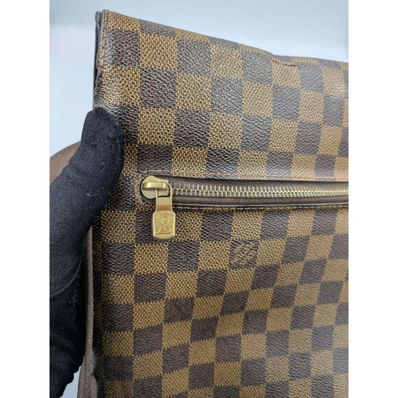 Pre-Owned Louis Vuitton Damier Ebene MM Brooklyn Messenger Bag Brown - Picture 6 of 16